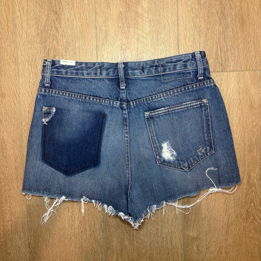 Lovers + Friends REVOLVE Ryan High Rise Distressed Denim Shorts Blue Size 26 - Picture 2 of 14